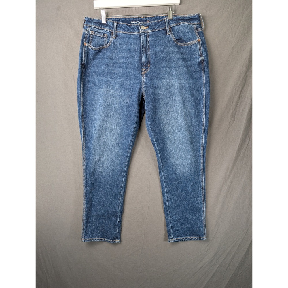 Old Navy Womens Curvy Vintage Slim High Rise Blue Jeans Size 16 5310